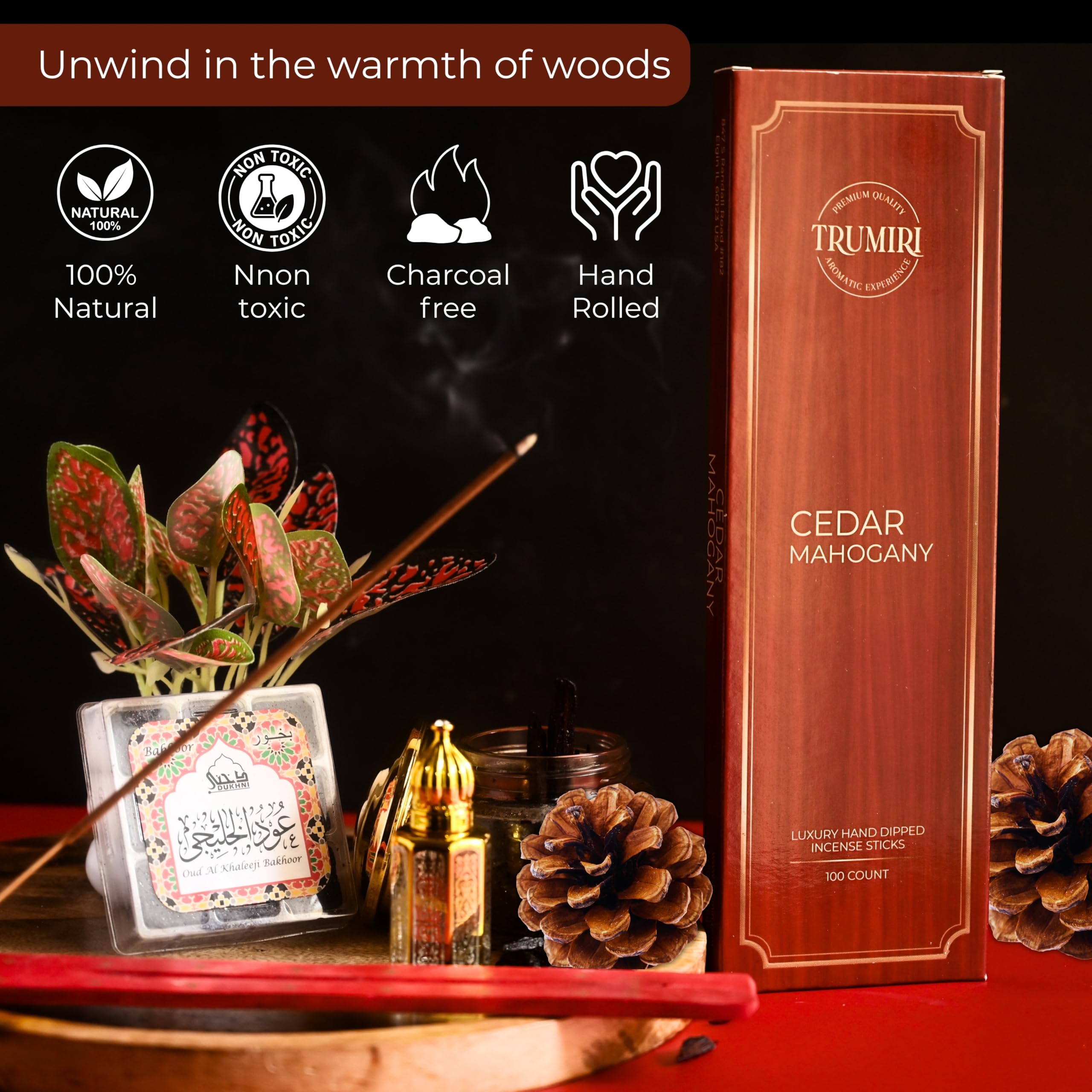 Cedar Mahogany incense for meditation and yoga