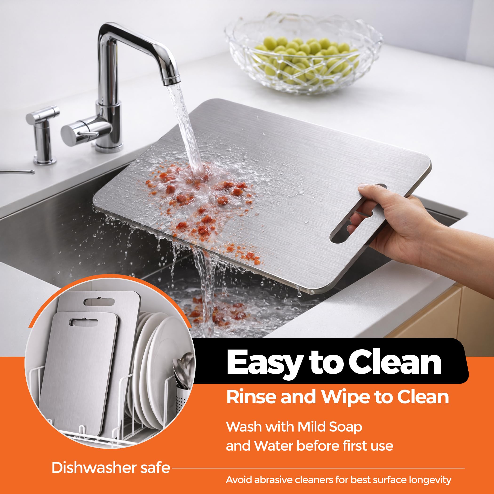 Dishwasher safe titanium cutting board image