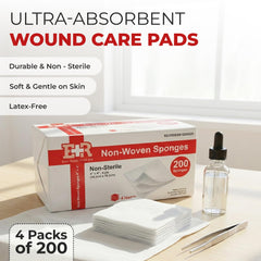 Non-Woven Sponges wound care latex-free poly rayon blend close up
