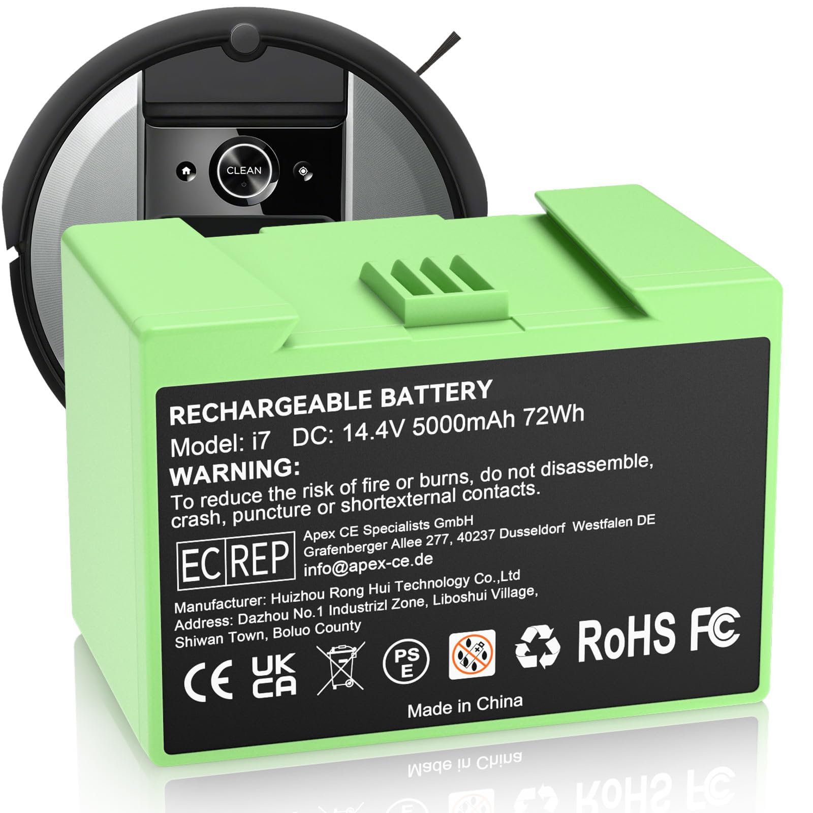Nonbliep replacement battery 14.4V 5000mAh for iRobot Roomba i7