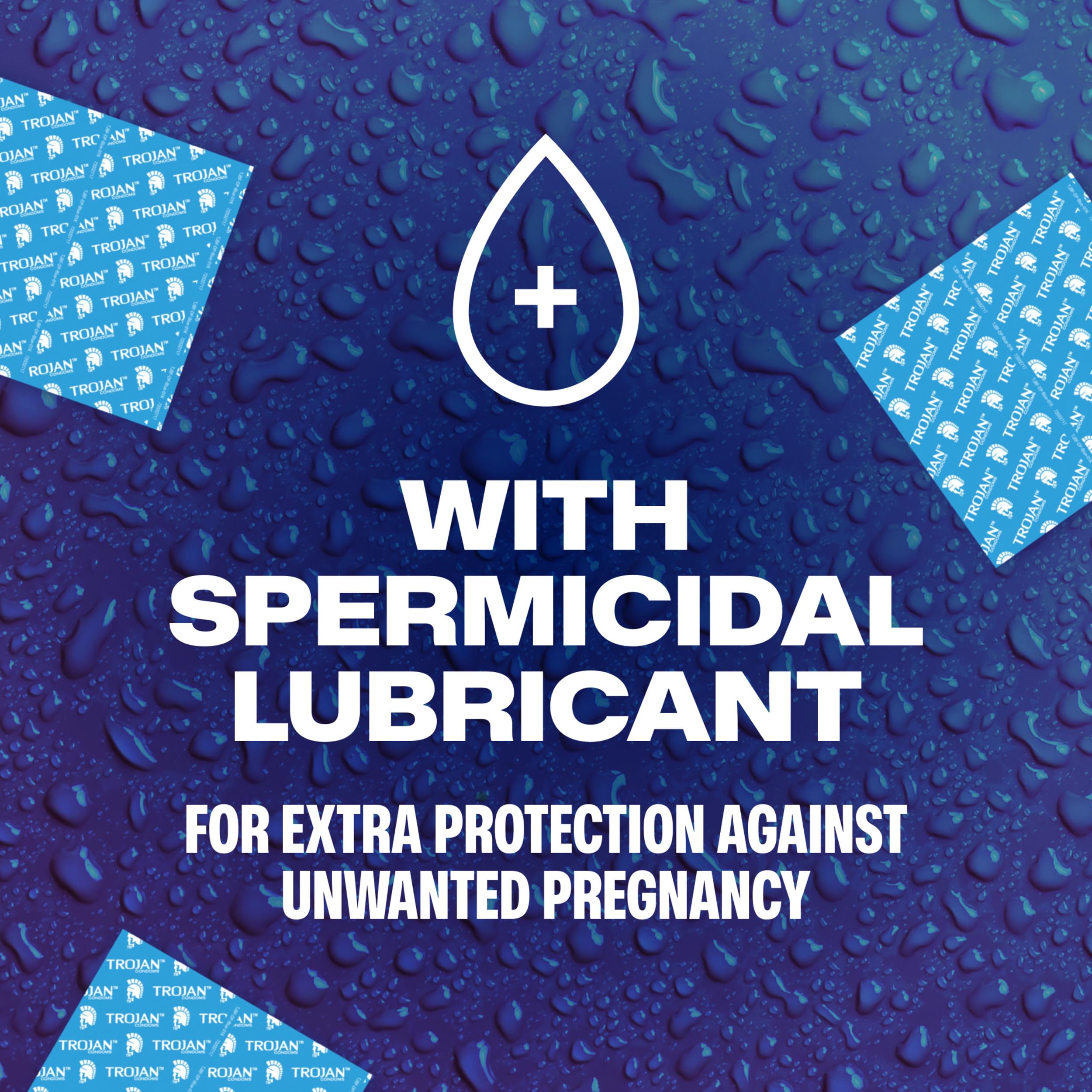 Spermicidal condom packaging for pregnancy prevention