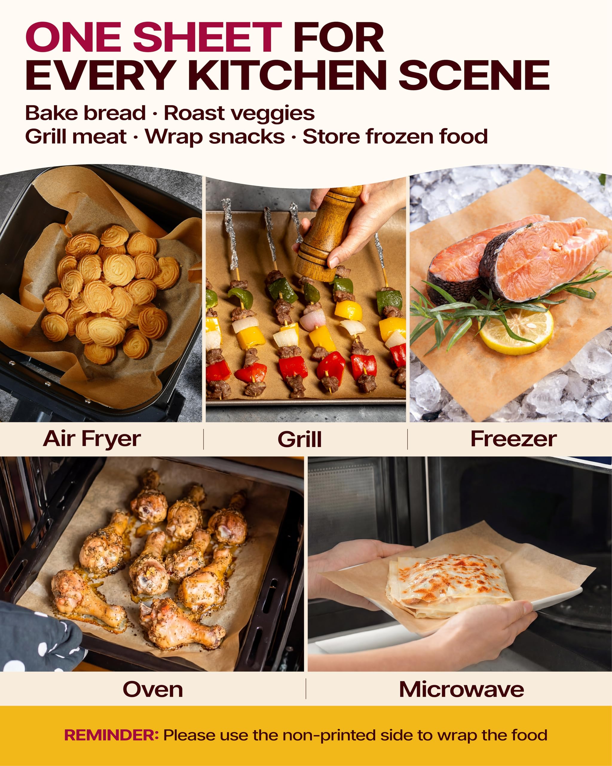 Non-stick parchment paper for cookies and pastries