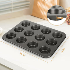 Nonstick carbon steel muffin pan bakeware