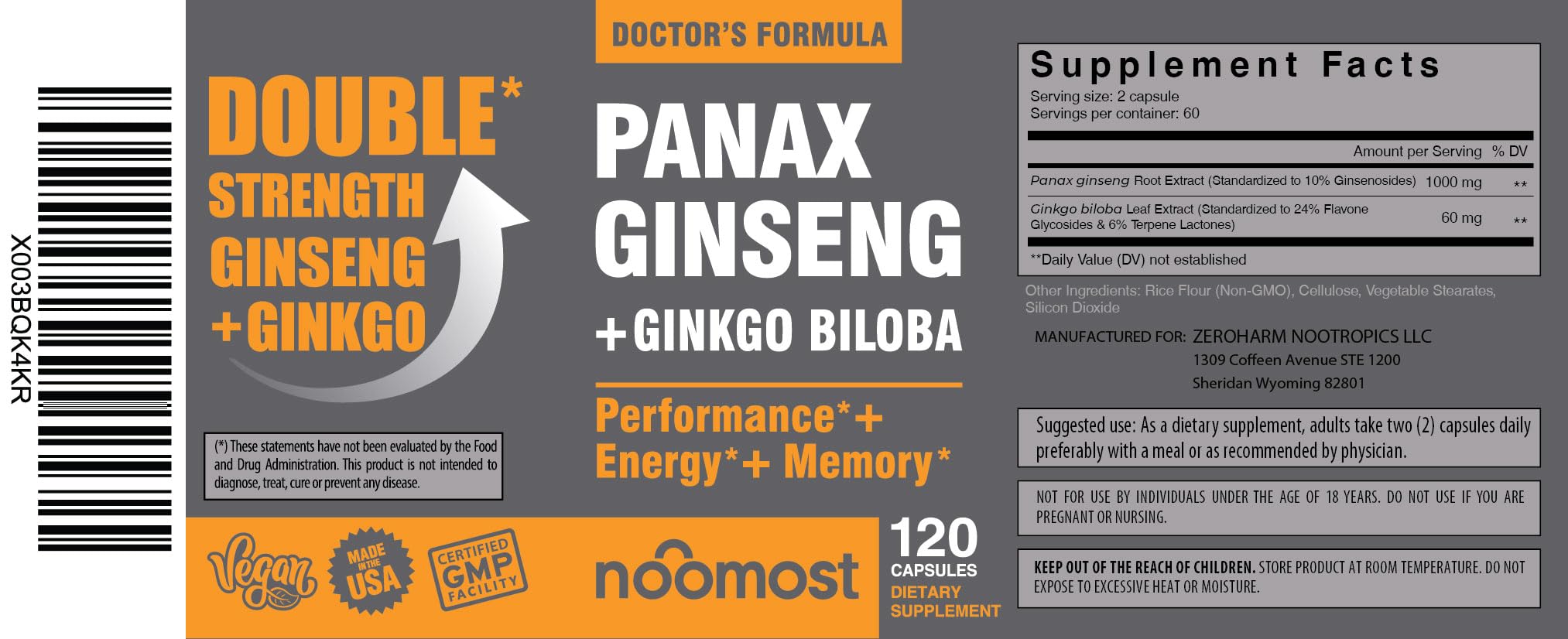 NooMost energy focus capsules for men and women