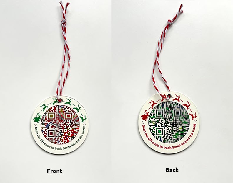 NORAD Santa Tracker green side QR code closeup
