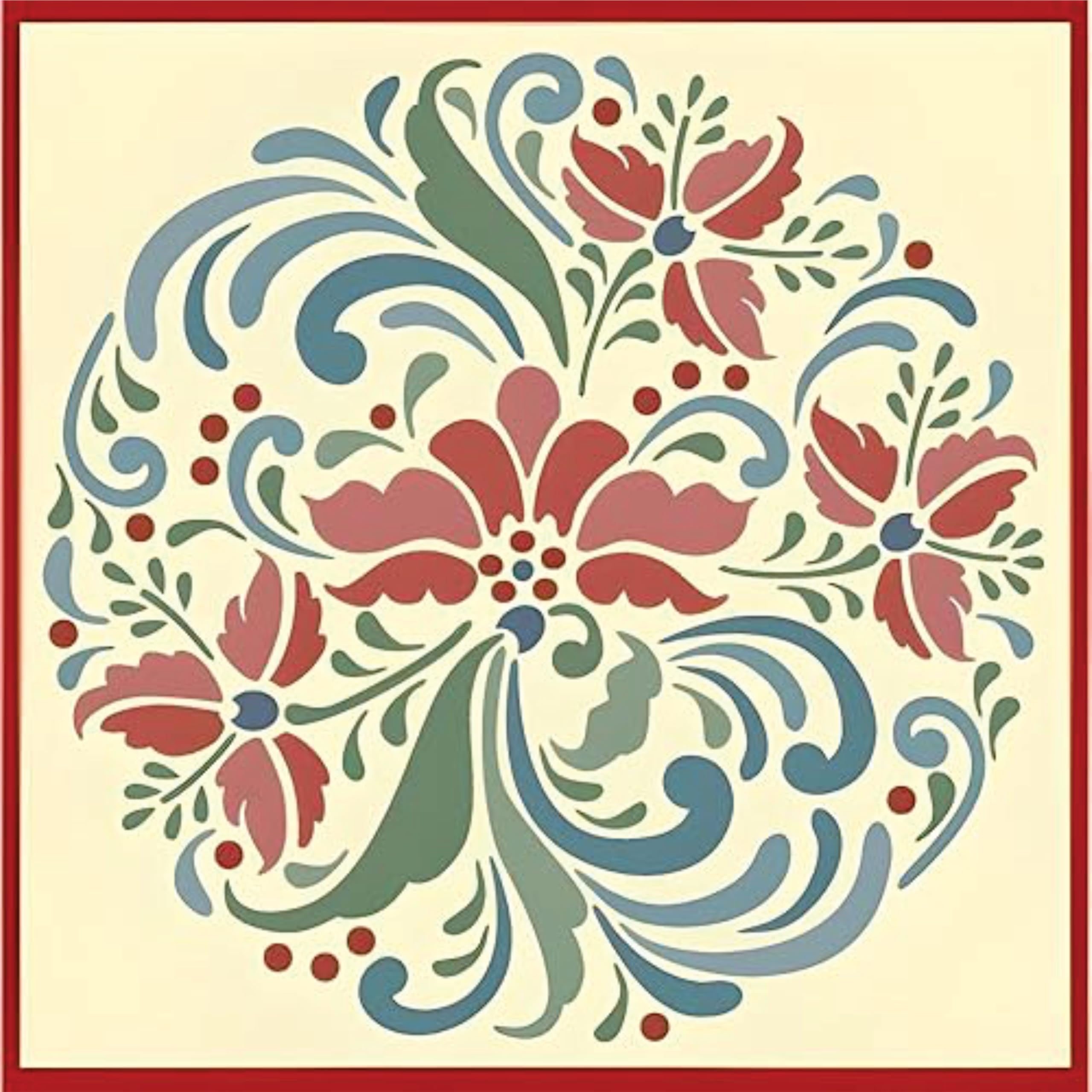 Nordic Rose design stencil for DIY decor by The Artful Stencil