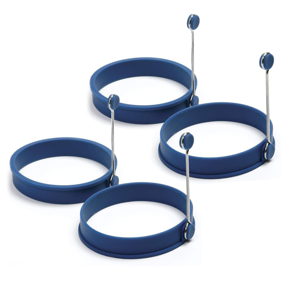 Norpro silicone round pancake egg rings set of 4 on kitchen counter