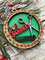North Carolina laser cut engraved dog groomer ornament