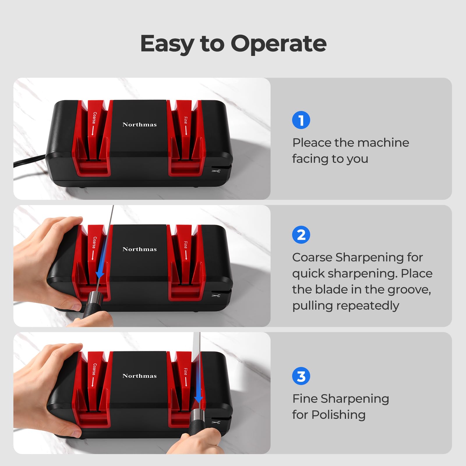 Northmas 4 in 1 Scissor Sharpener slot on right face
