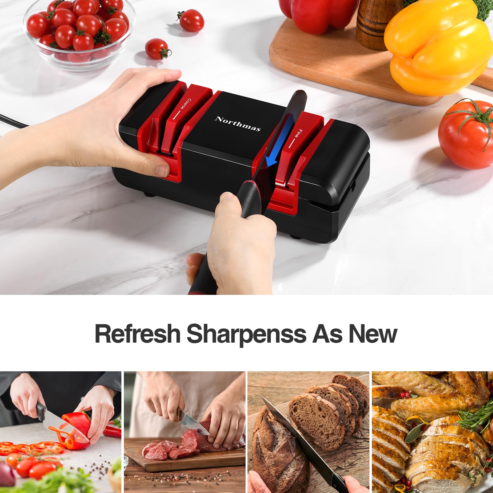 Northmas QN-M801 Electric Knife Sharpener in kitchen setting