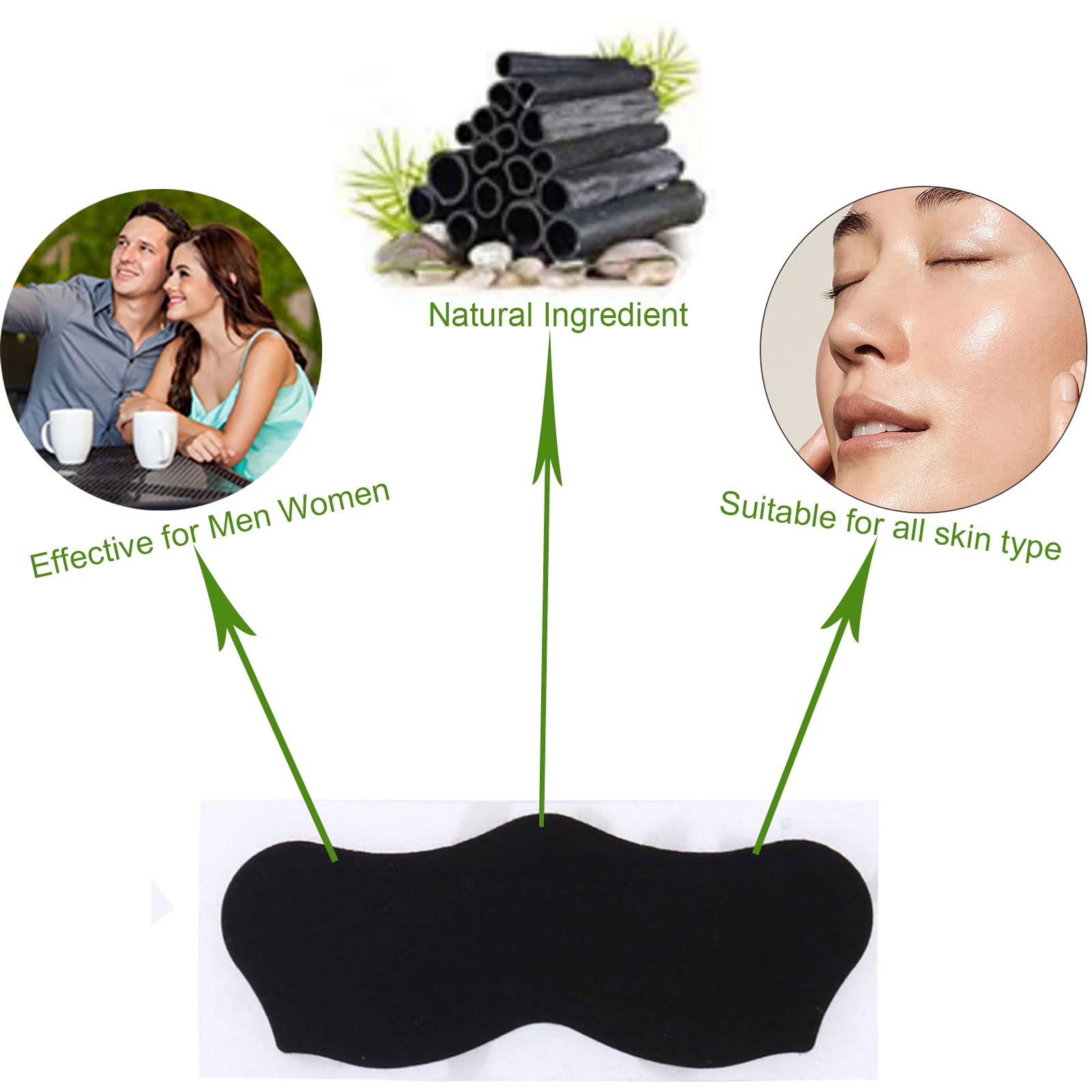 Pore cleansing strips with charcoal formula