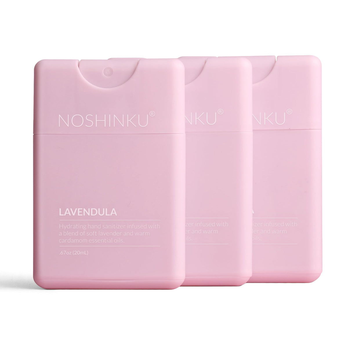 Noshinku Lavendula 3-Pack refillable hand sanitizer spray
