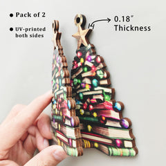 4-7 inch tall flat book tree ornament not 3D