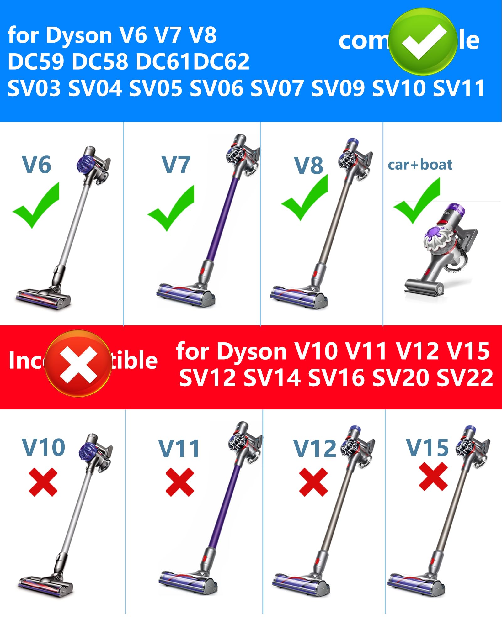 Not compatible with V10 V11 V12 models note exclusions
