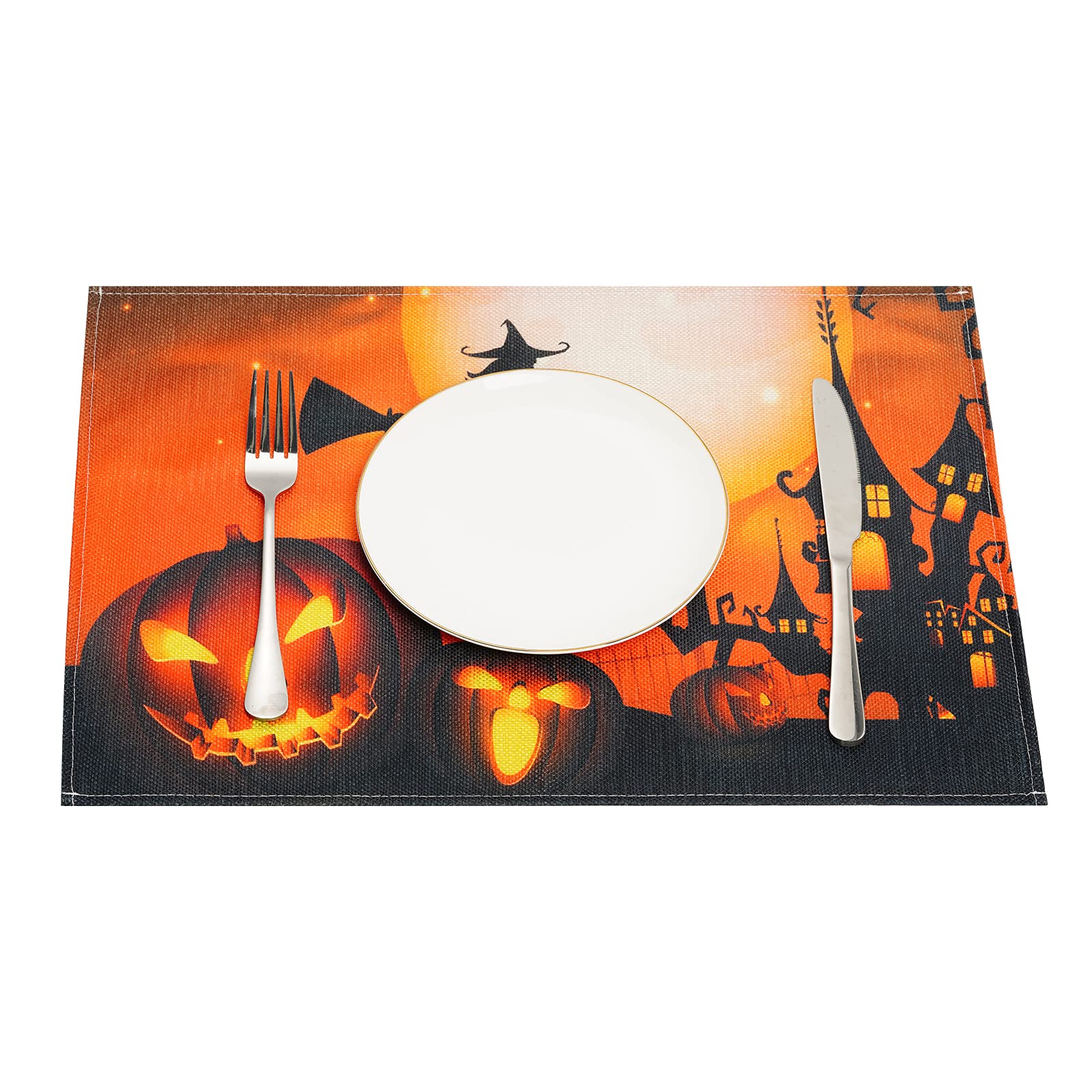 4 pieces halloween placemats for dining parties