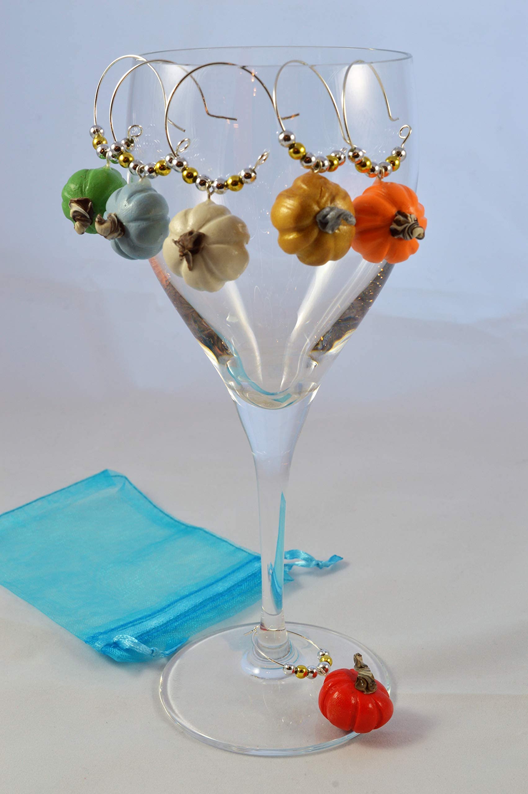 Not edible pumpkin wine glass charms not for consumption