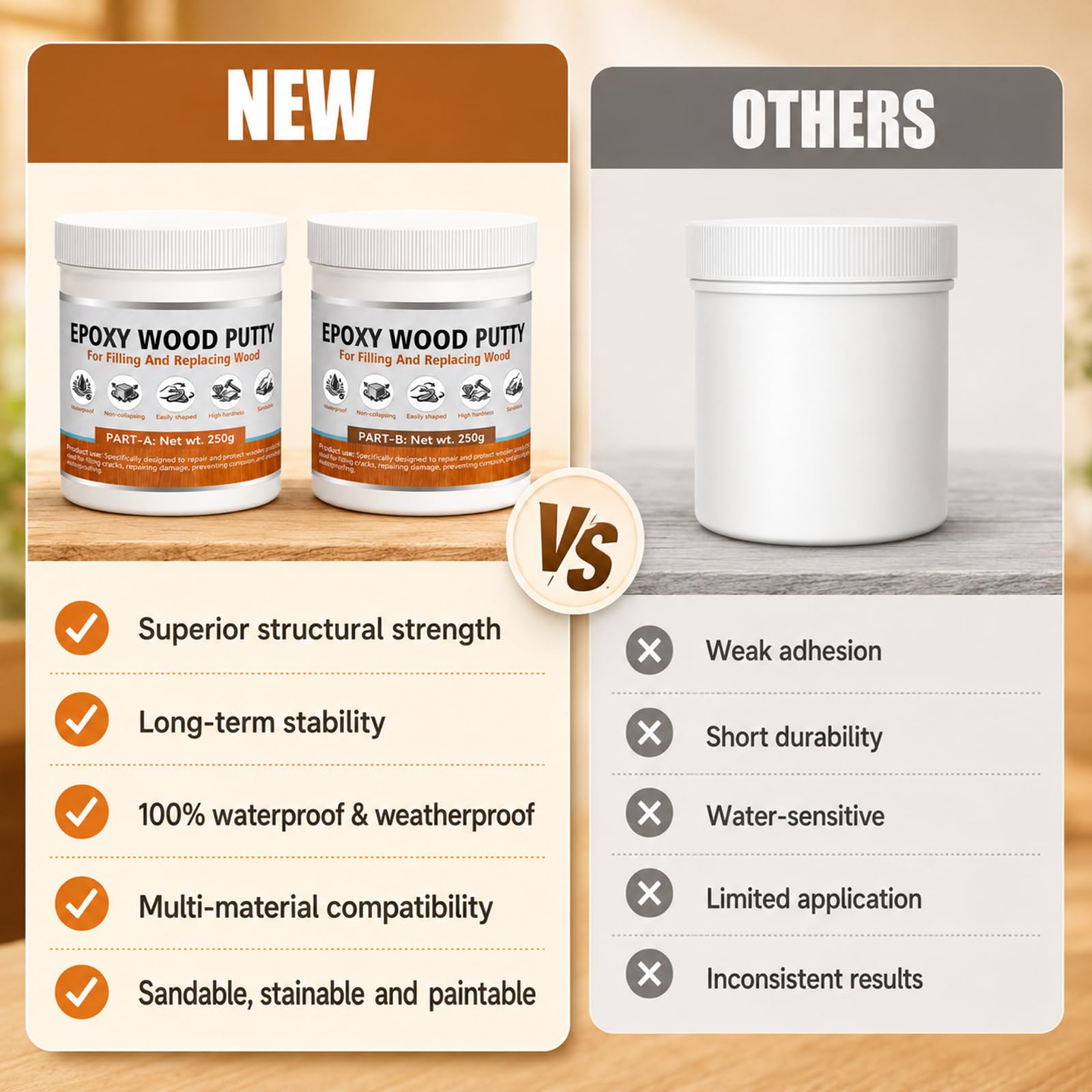 Not just for wood epoxy fixes metal hinges and planters