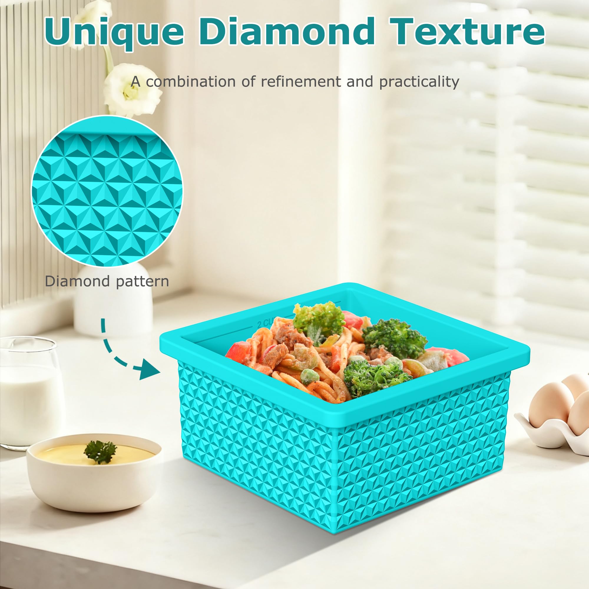 Not microwave safe silicone freezer mold with lid