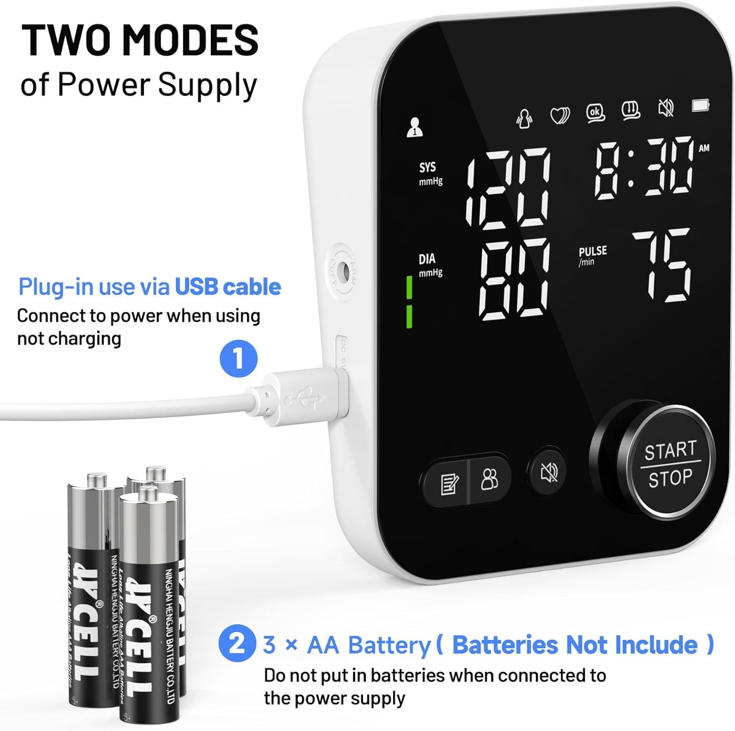 Two power modes battery and plug-in NOUYAN monitor