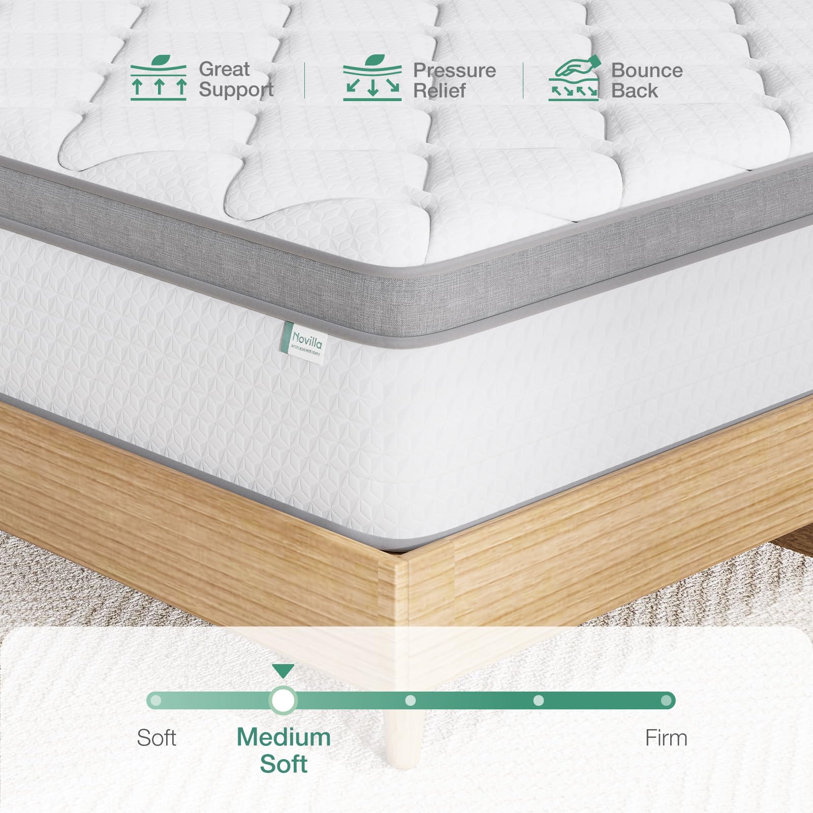 Boxed packaging of Novilla twin mattress