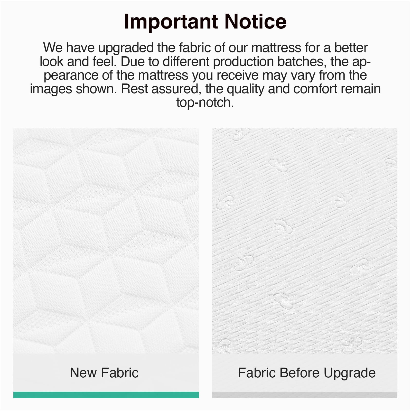 Novilla full-size mattress with reinforced edges and motion dampening