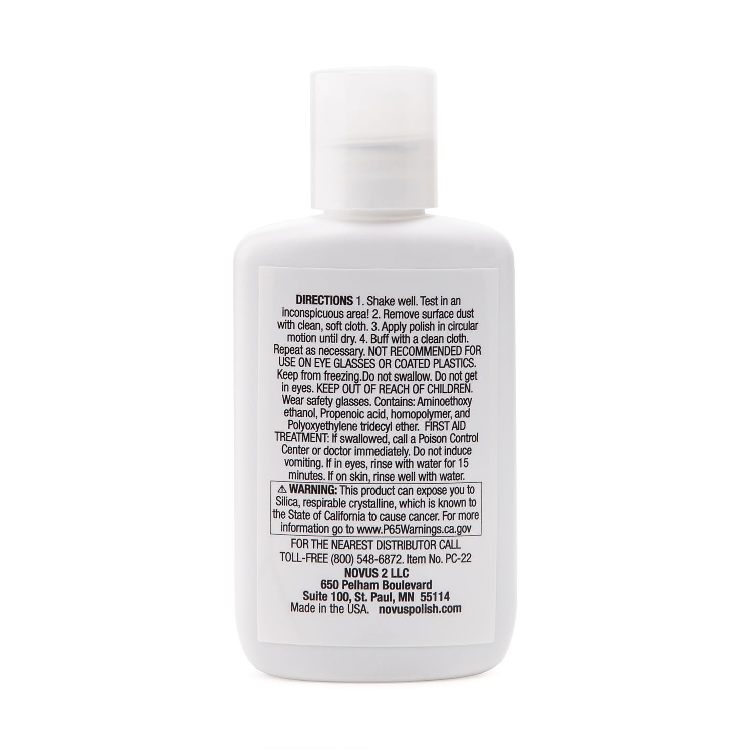 NOVUS 2-ounce bottle packaging for plastics