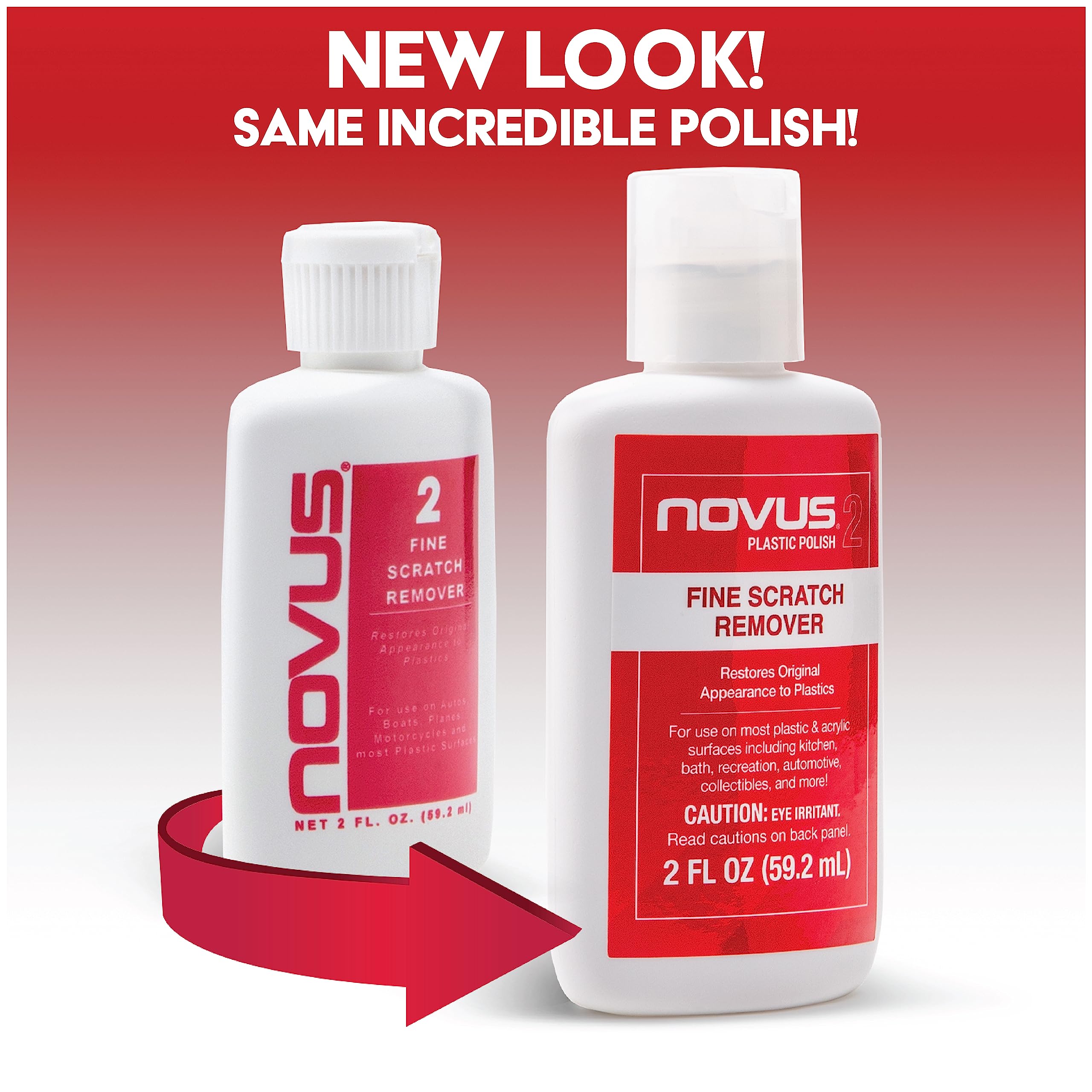NOVUS Plastic Polish #2 on plastic surface