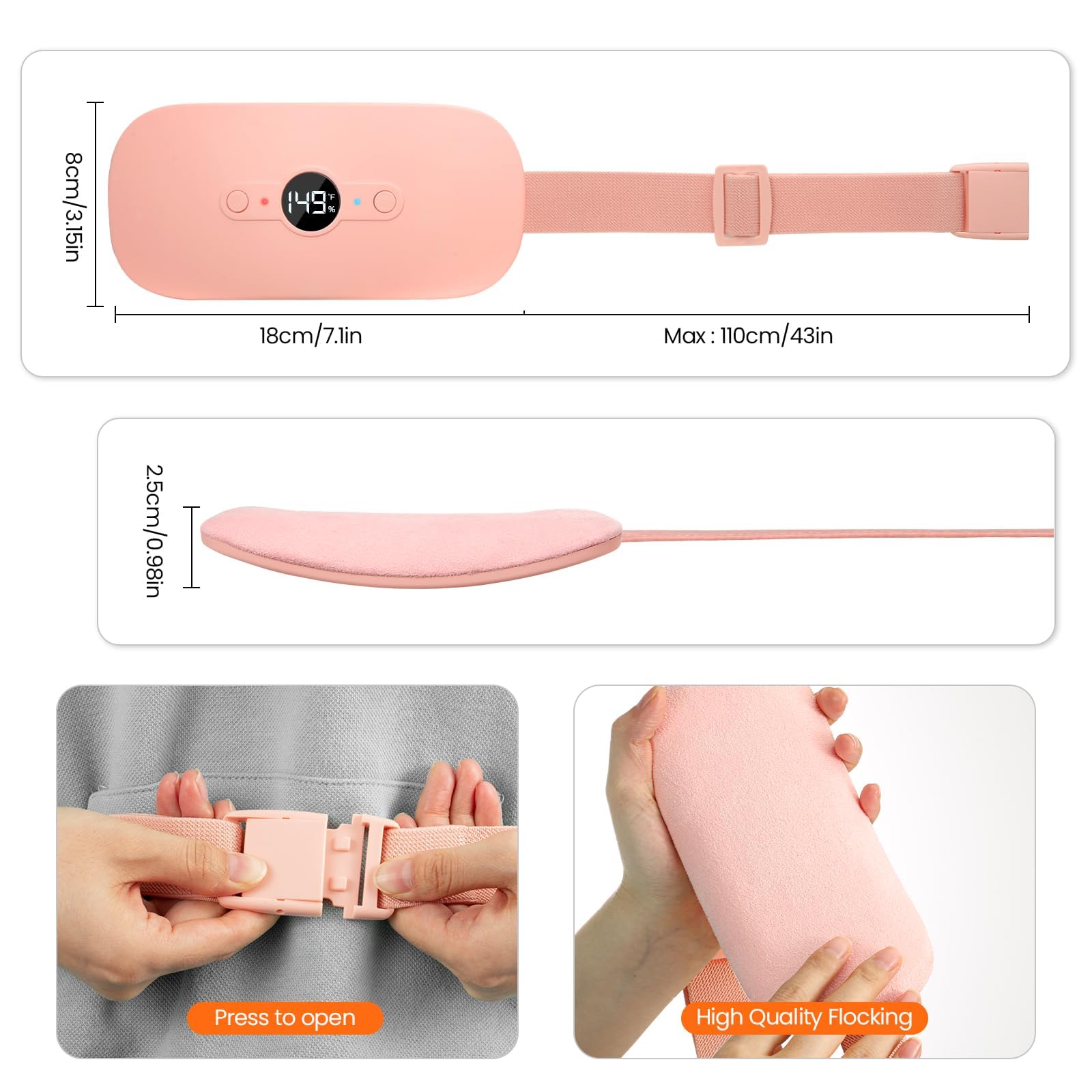 NOWWISH pink menstrual heating pad for women