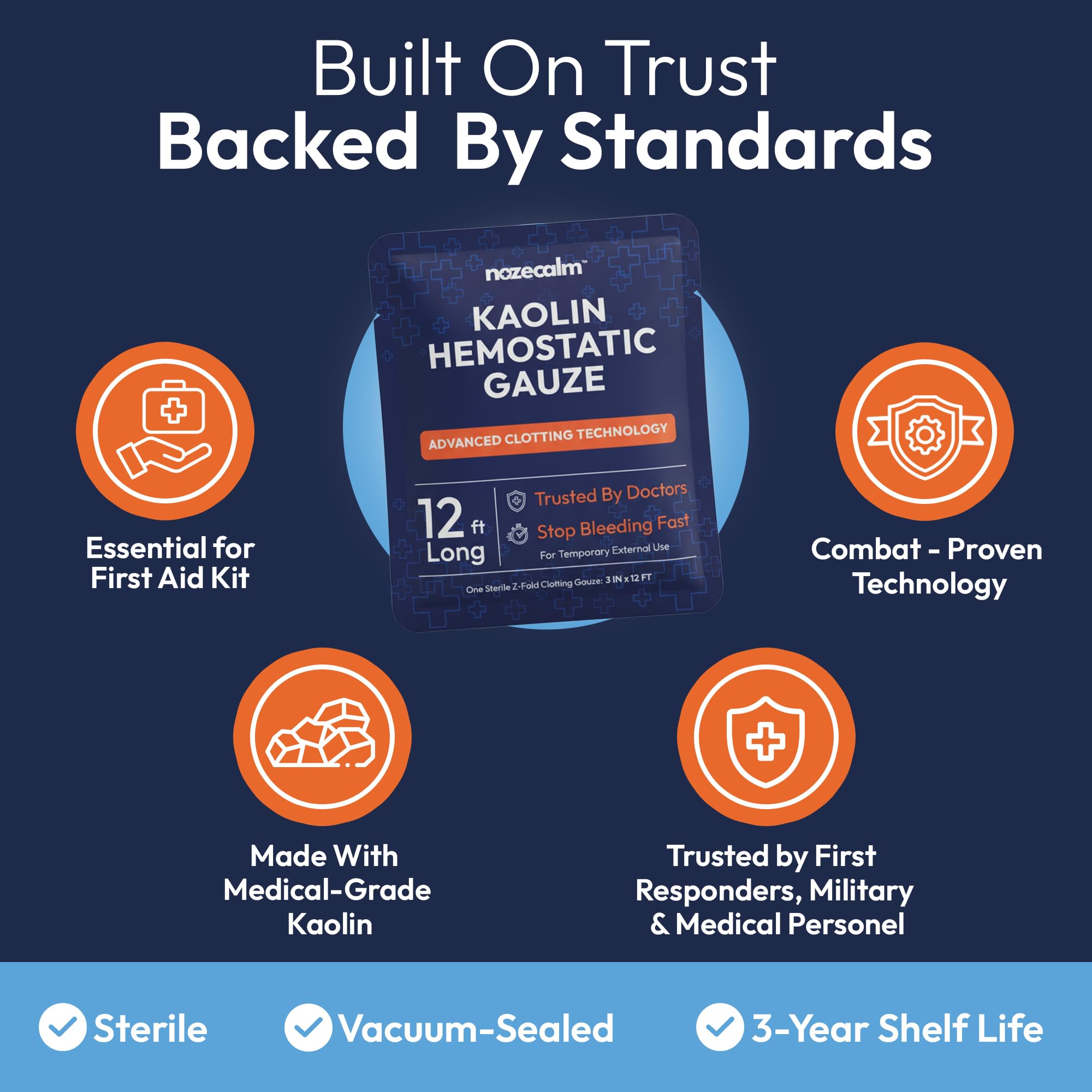 Gauze designed for deep wound packing by NozeCalm