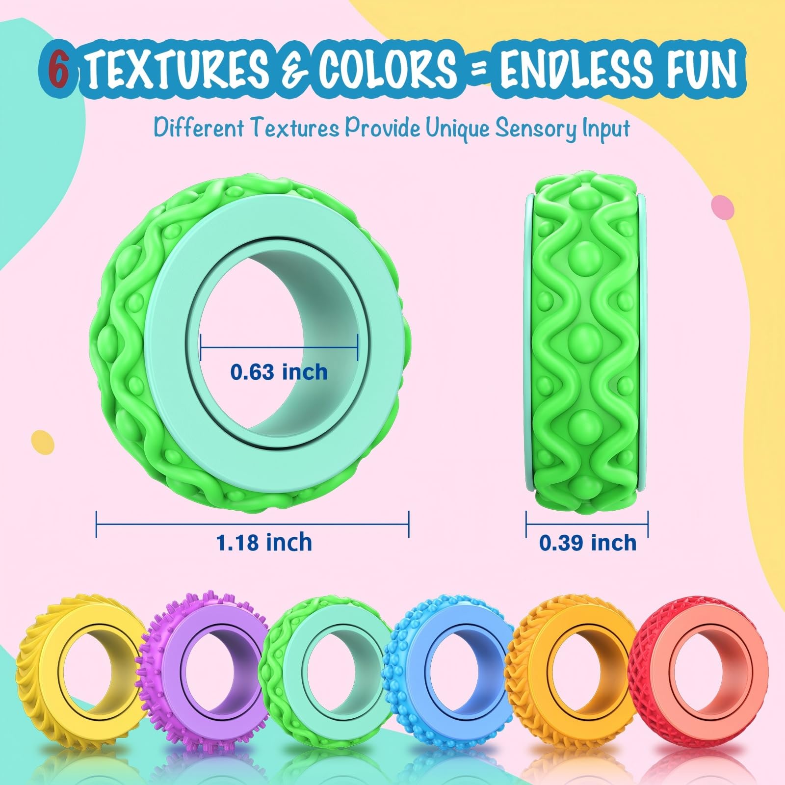 Locksafe upgrade fidget ring for kids 12 pack Memphis 4