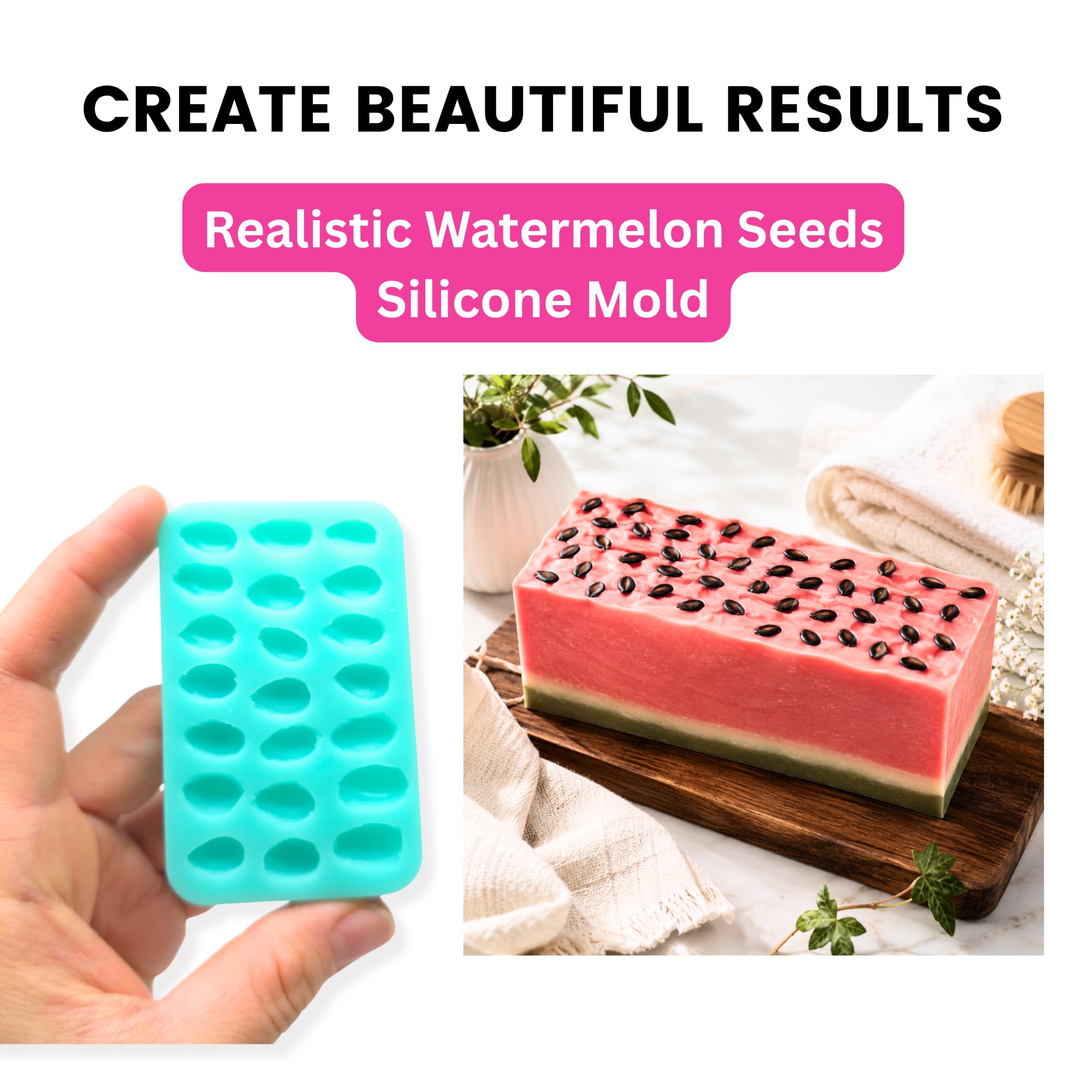 Watermelon seed silicone mold NS018 for candles and wax melts