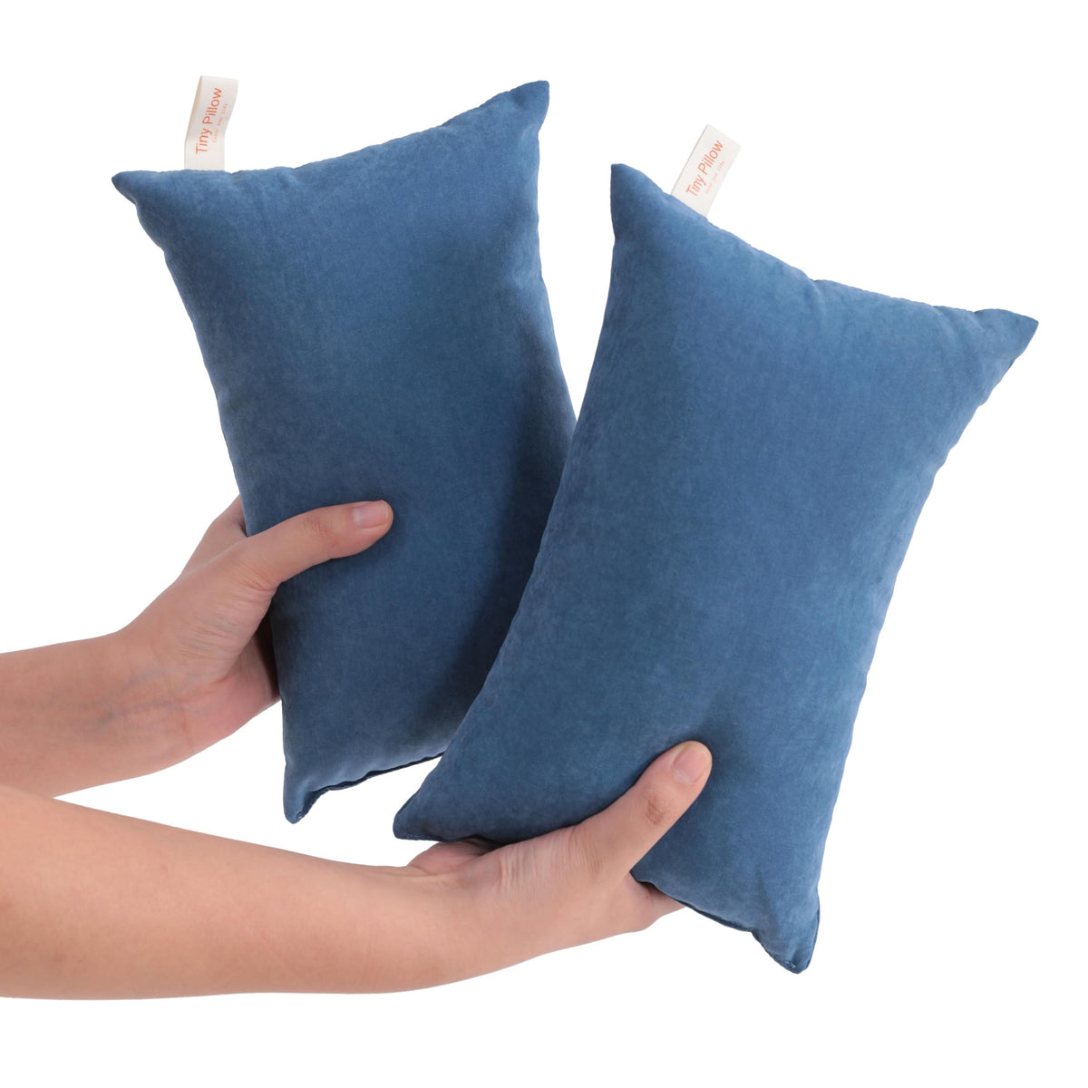 NTBAY tiny pillows denim blue set of 2 for travel
