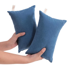 NTBAY tiny pillows denim blue set of 2 for travel