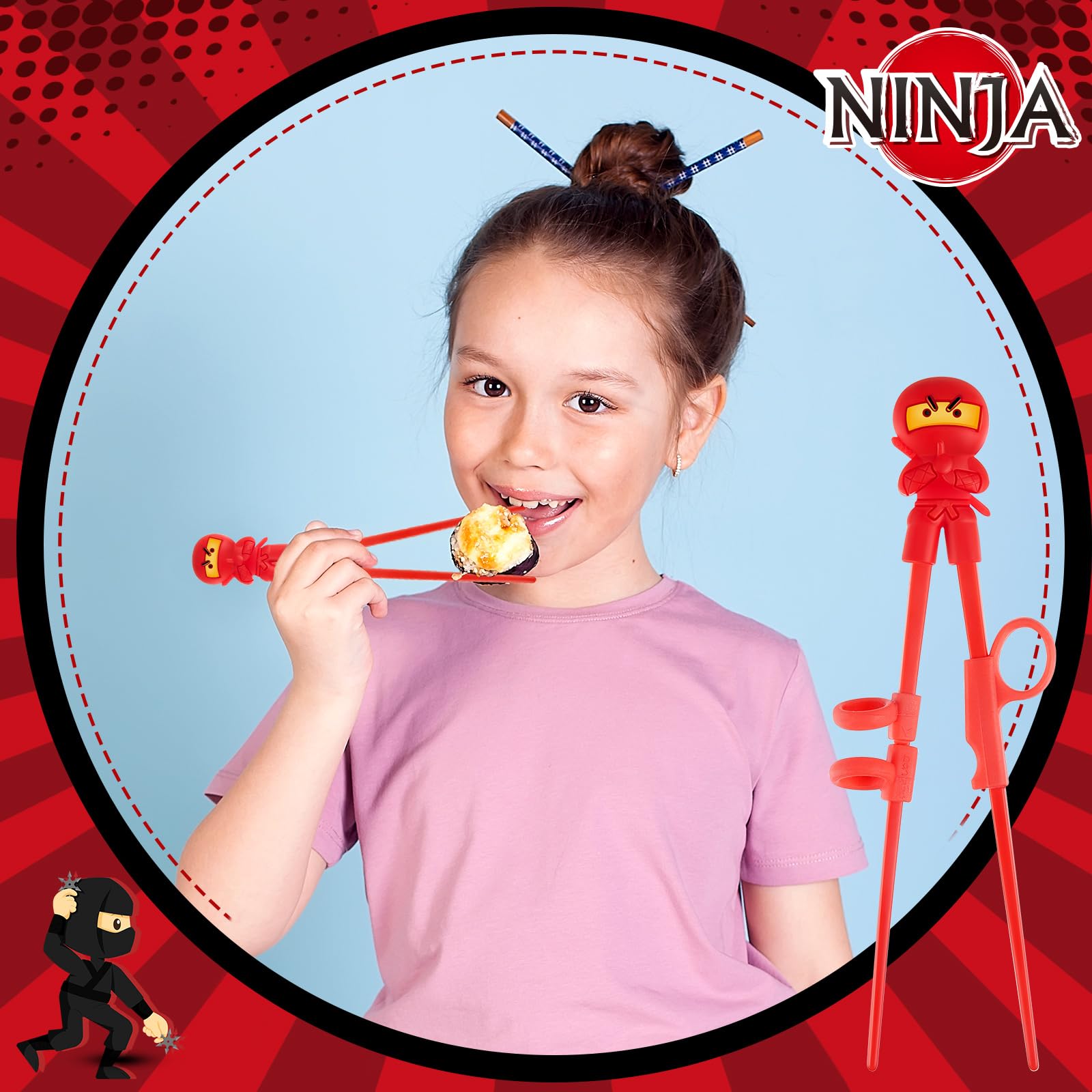 Includes 6 x Kids chopsticks for beginners learning