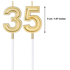 Gold numeral birthday candle topper 3.54 inch including pick
