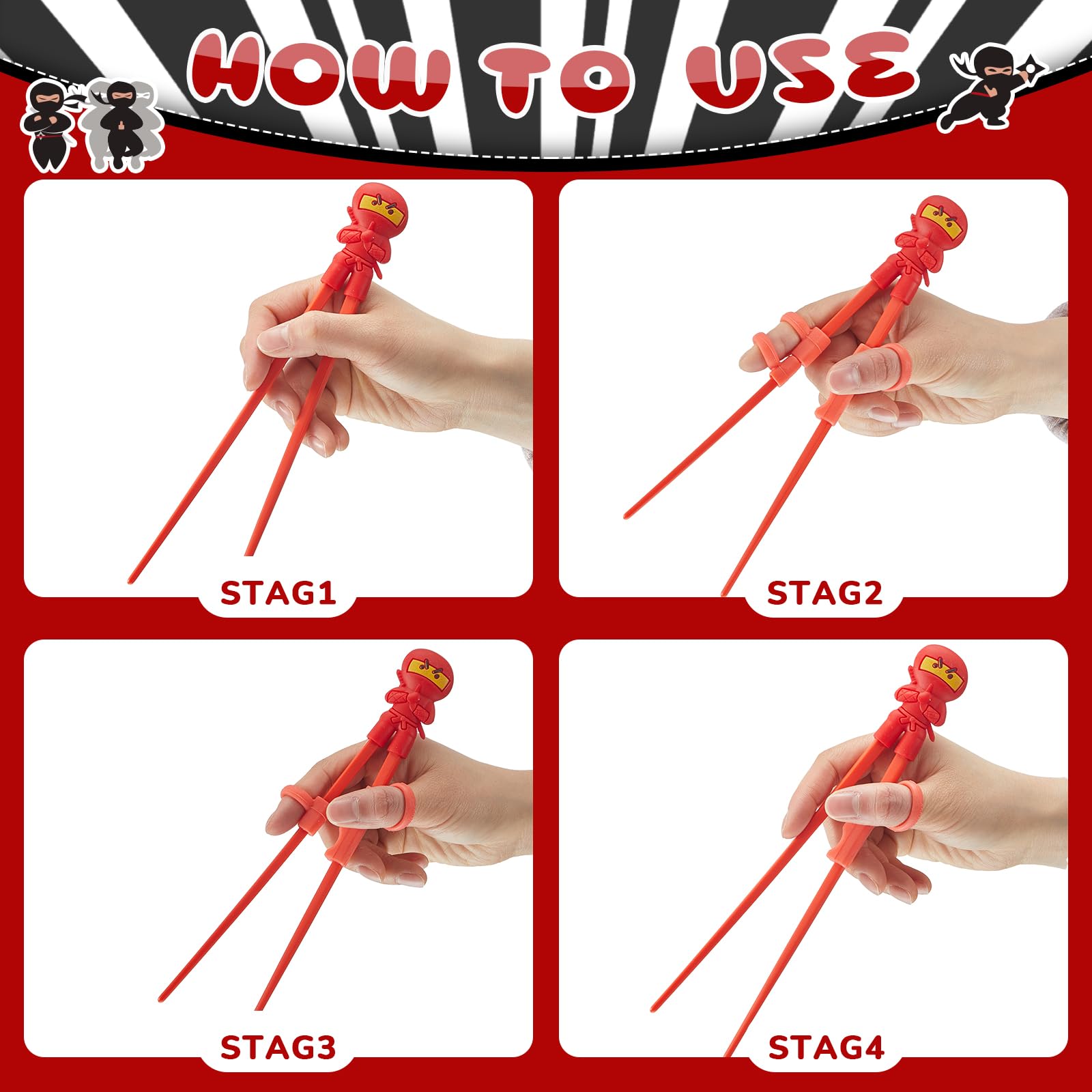Giftable ninja training chopsticks for holidays