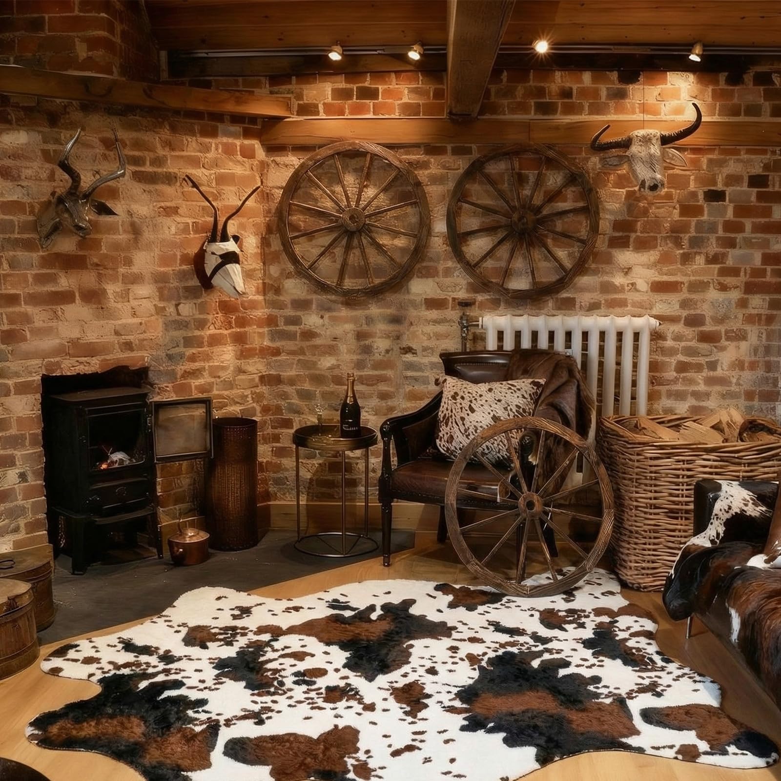 Cowhide rug 75x110 cm acrylic fiber for western decor