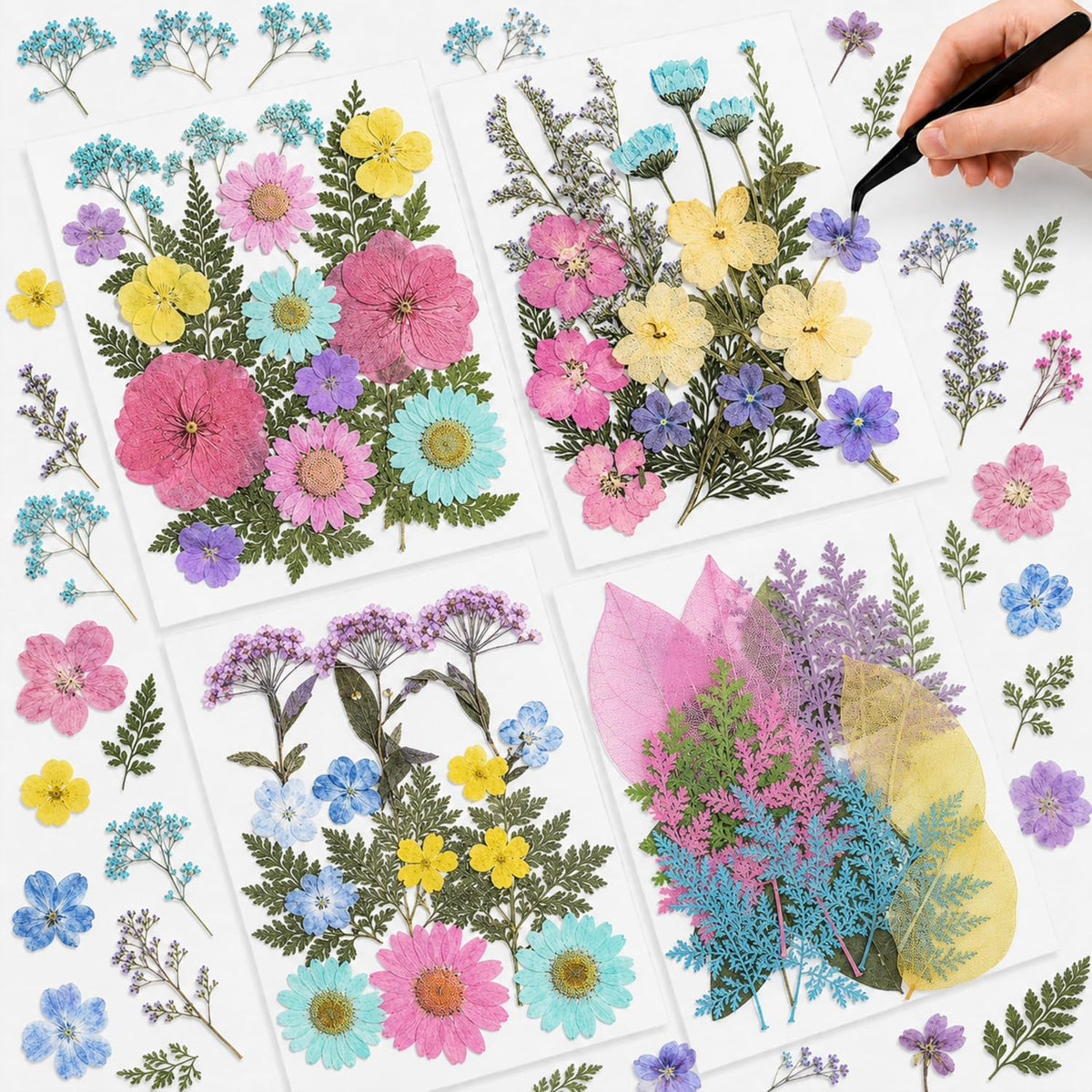 Nuanchu pastel pressed flowers for resin crafts