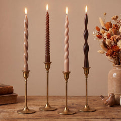 Nuanchu twisted taper candles neutral color 9.84 inches