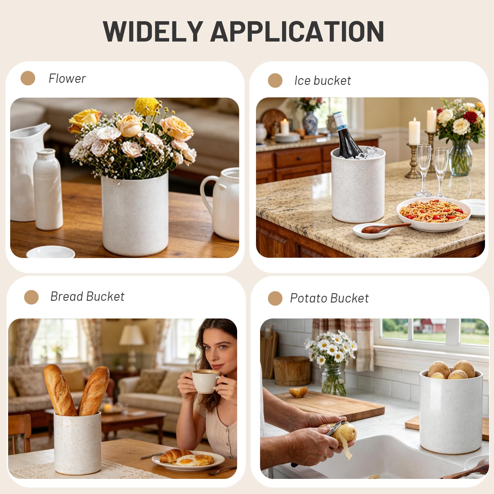 Includes spoon rest with utensil holder
