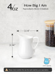 Small 4oz creamer pitchers with handles set
