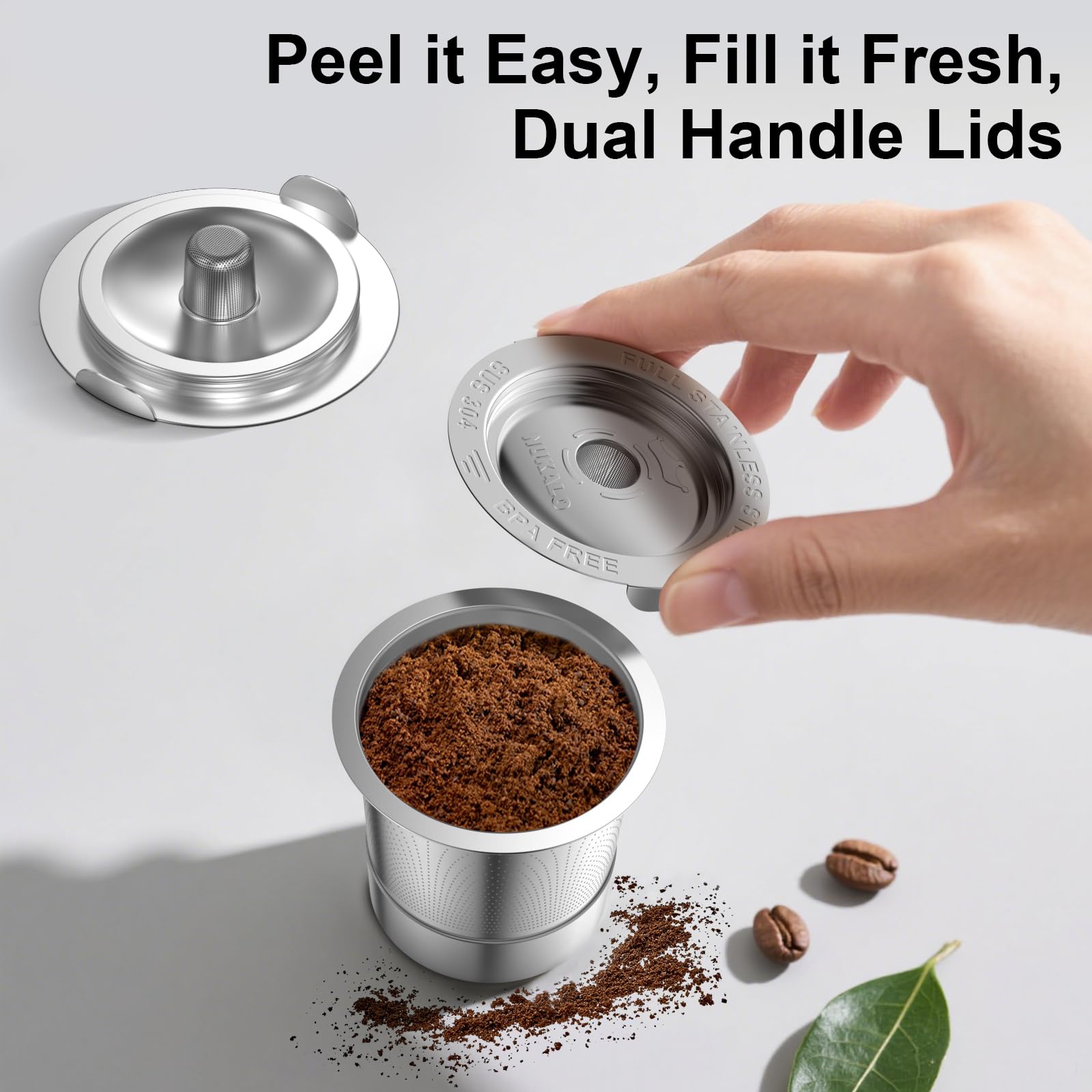 Dual-Handle Lid made of SUS 304 on NUKALO K Cups
