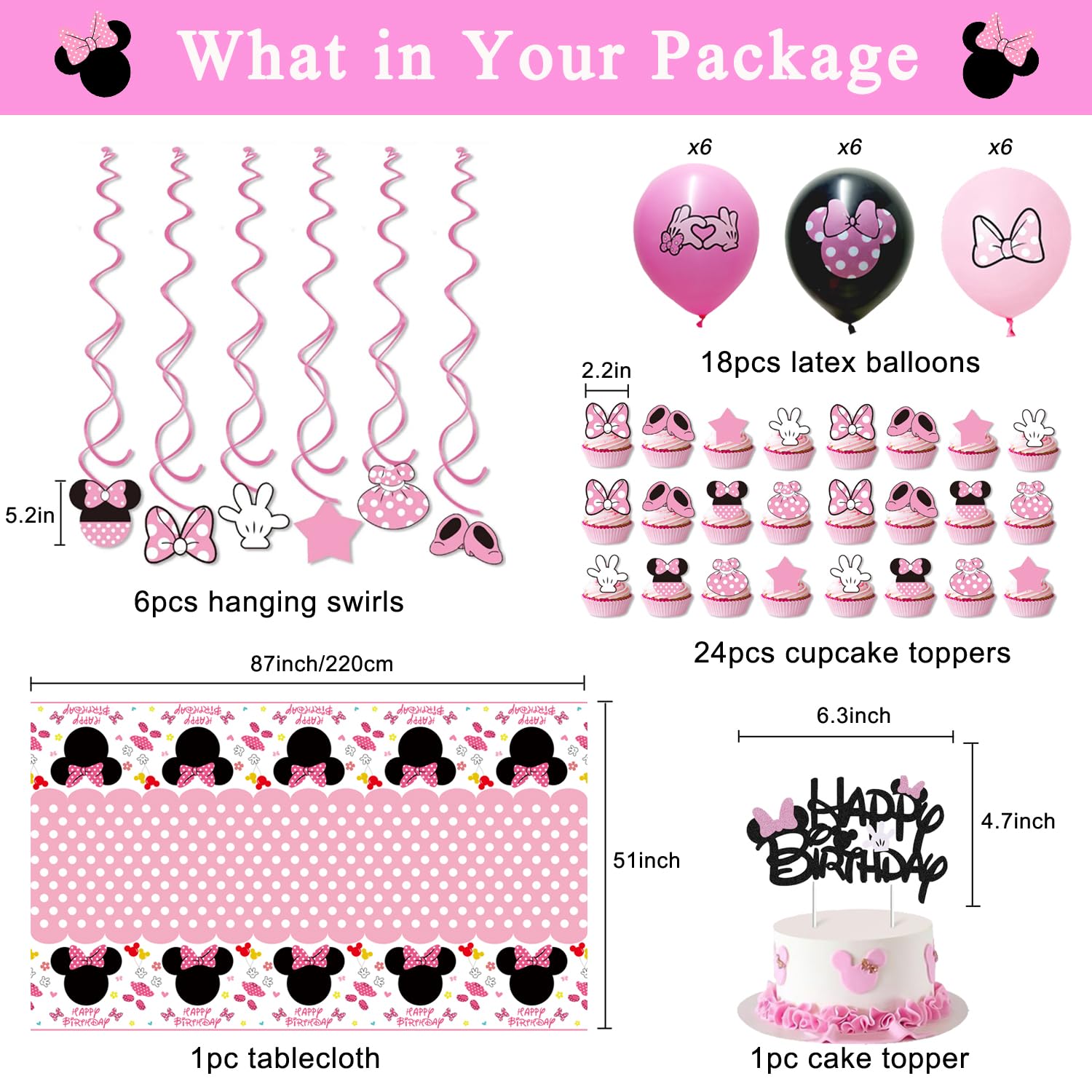 Number 3 foil balloon for Pink Mouse party