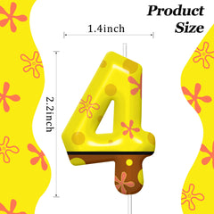 Number 4 cake candle size 2.2 x 1.4 inches