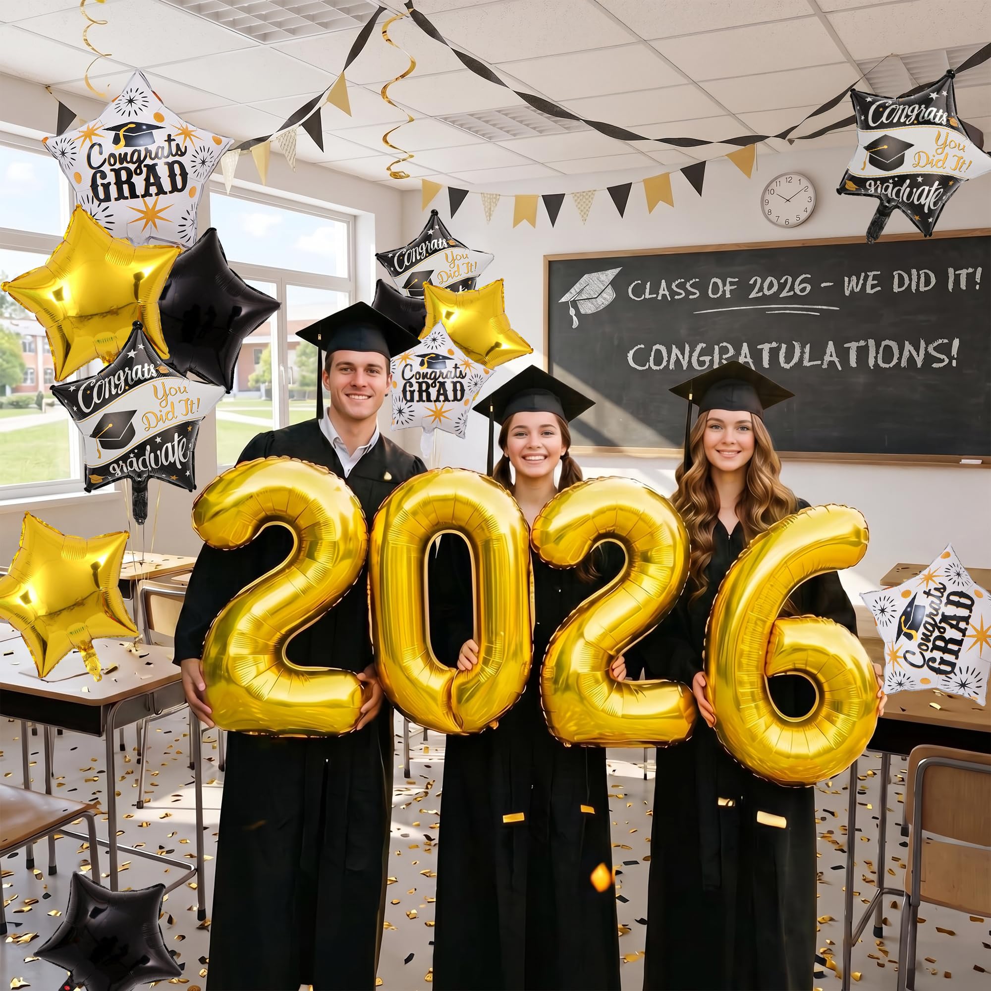 32 inch 2026 number balloons included