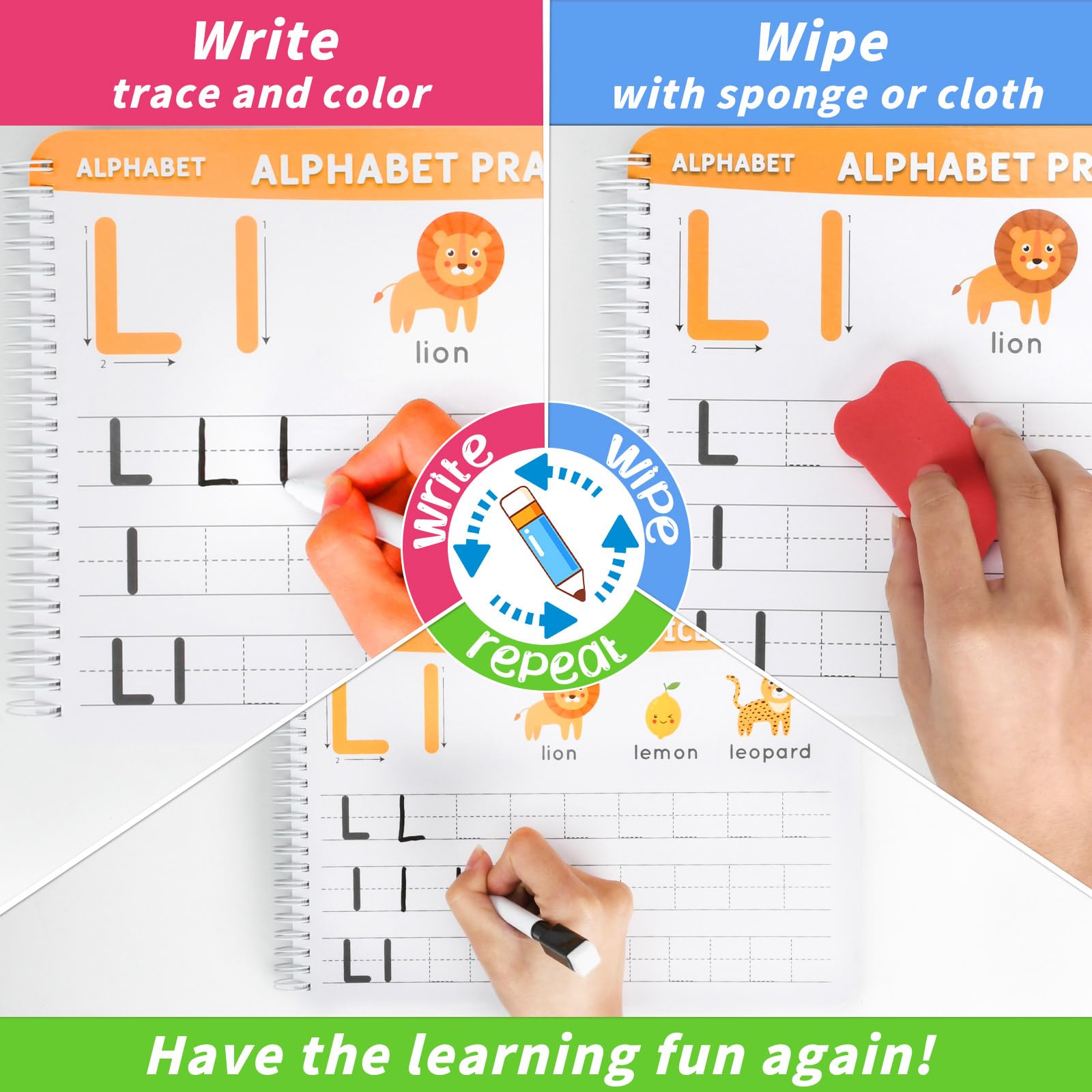 High-frequency word recognition and counting games sections