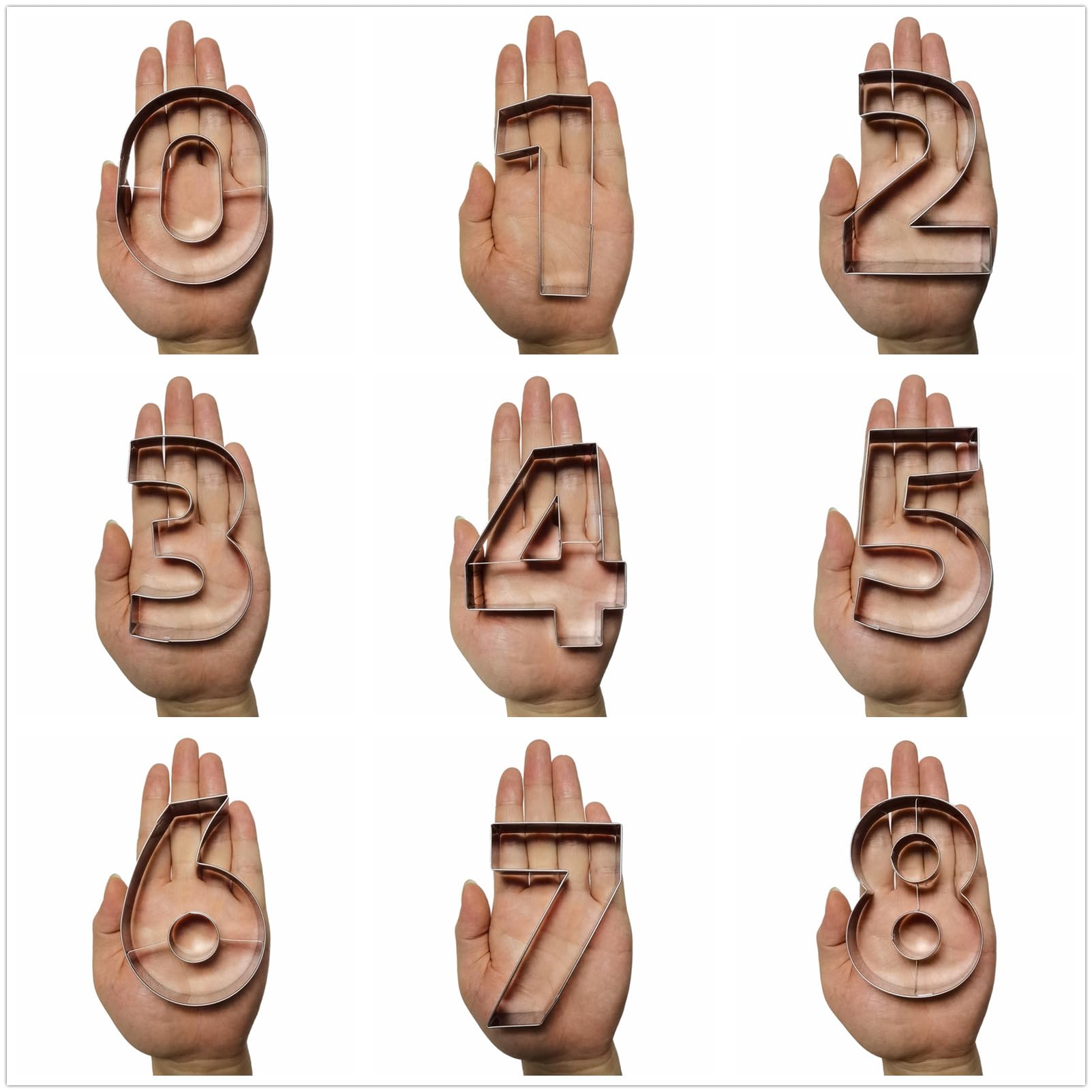 stainless steel 9-piece cookie cutter set for dough and fondant