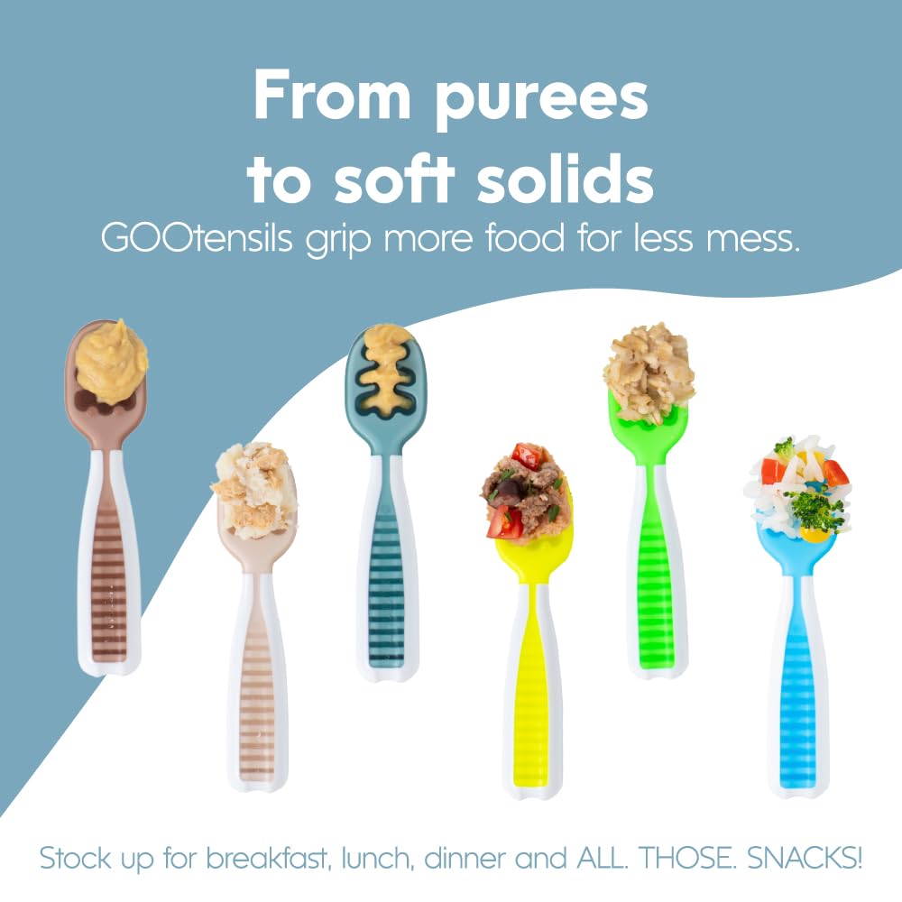 NumNum Feeding Littles Baby Spoons hand grip close up