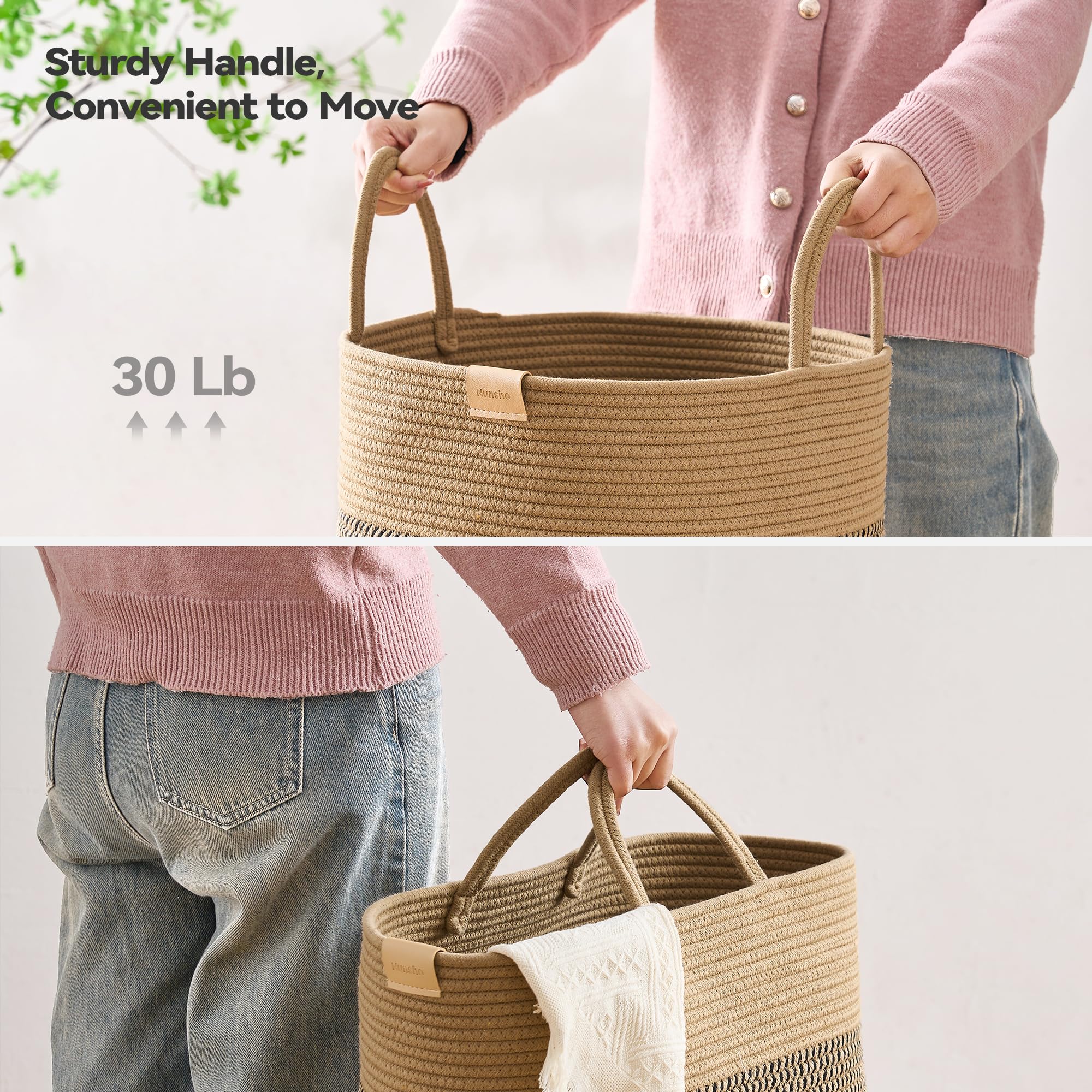 Nunsino decorative blanket and toy storage basket