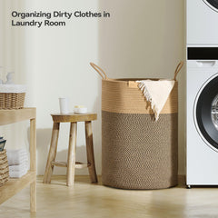Nunsino dark brown tall laundry basket